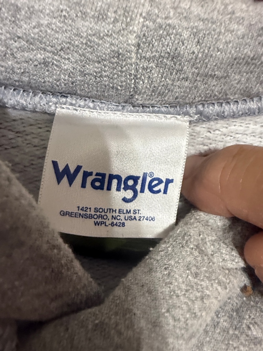 Wrangler Gray Hoodie with Camo Logo it’s nice and thick hoodie! - Picture 3 of 4